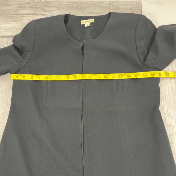 Appleseed's Black 2 Piece Dress Overcoat Floral Mother Of Bride Date Night Set - Picture 13 of 14